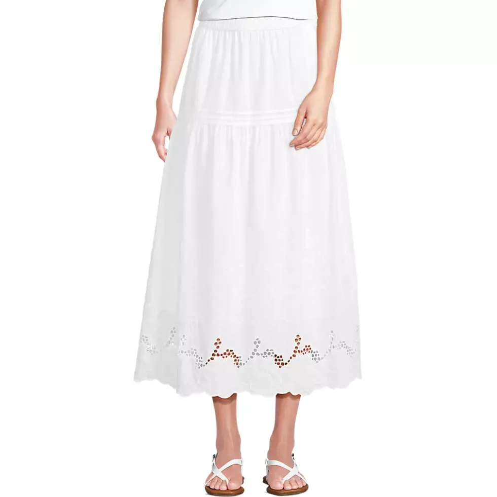 Women's Voile Eyelet Maxi Skirt