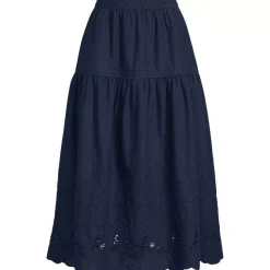 Women's Voile Eyelet Maxi Skirt