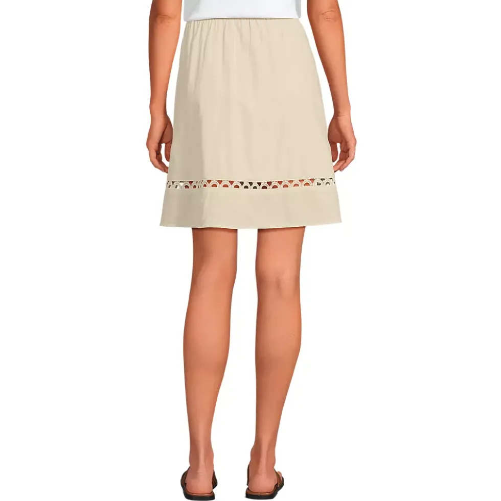 Women's Voile Ladder Trim Above the Knee Skirt