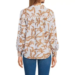 Women's Voile Shirred Trim Insert Shirt