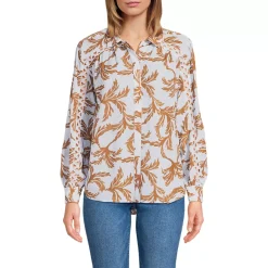 Women's Voile Shirred Trim Insert Shirt