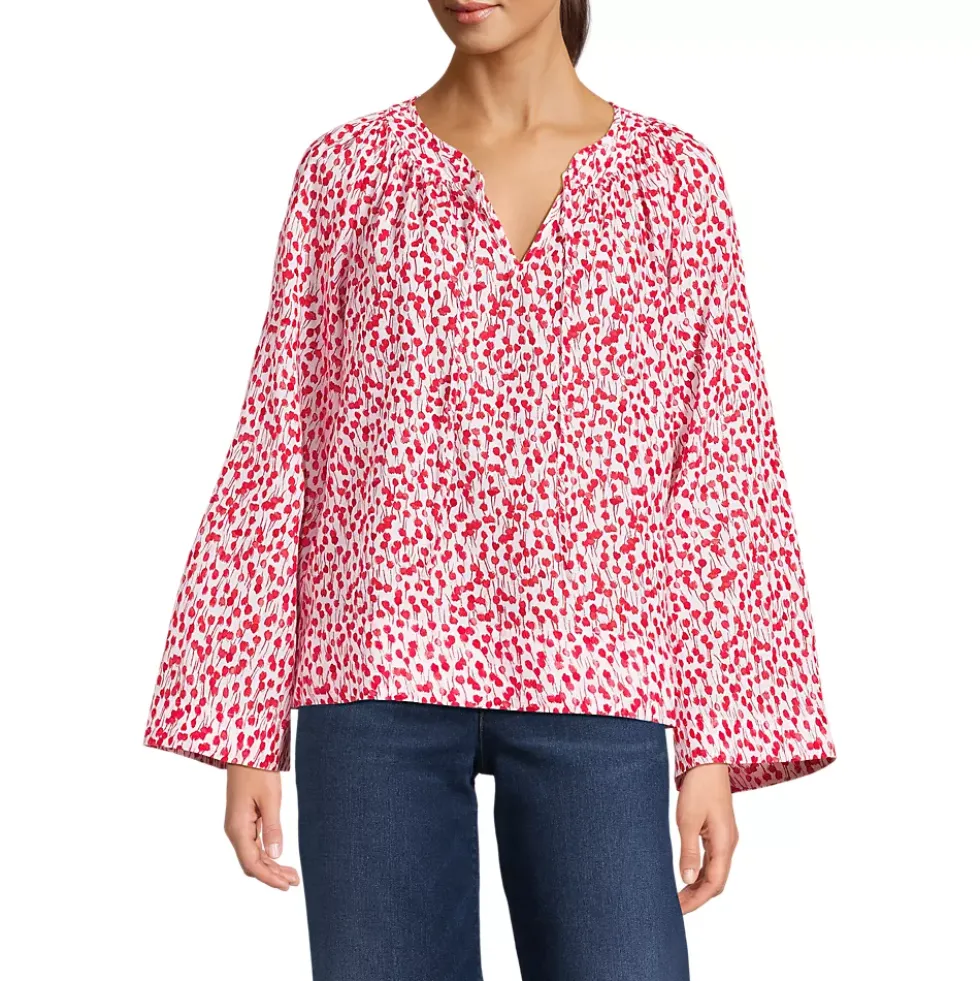Women's Voile Tie Neck Poet Blouse