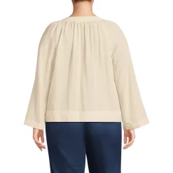Women's Voile Tie Neck Poet Blouse