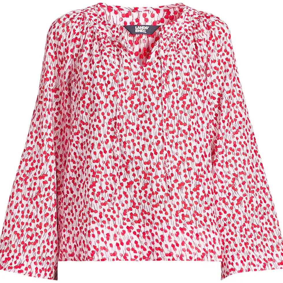 Women's Voile Tie Neck Poet Blouse