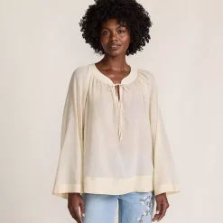 Women's Voile Tie Neck Poet Blouse