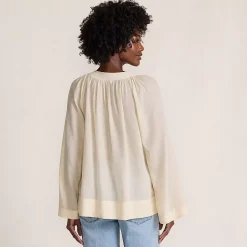 Women's Voile Tie Neck Poet Blouse