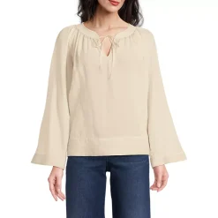 Women's Voile Tie Neck Poet Blouse
