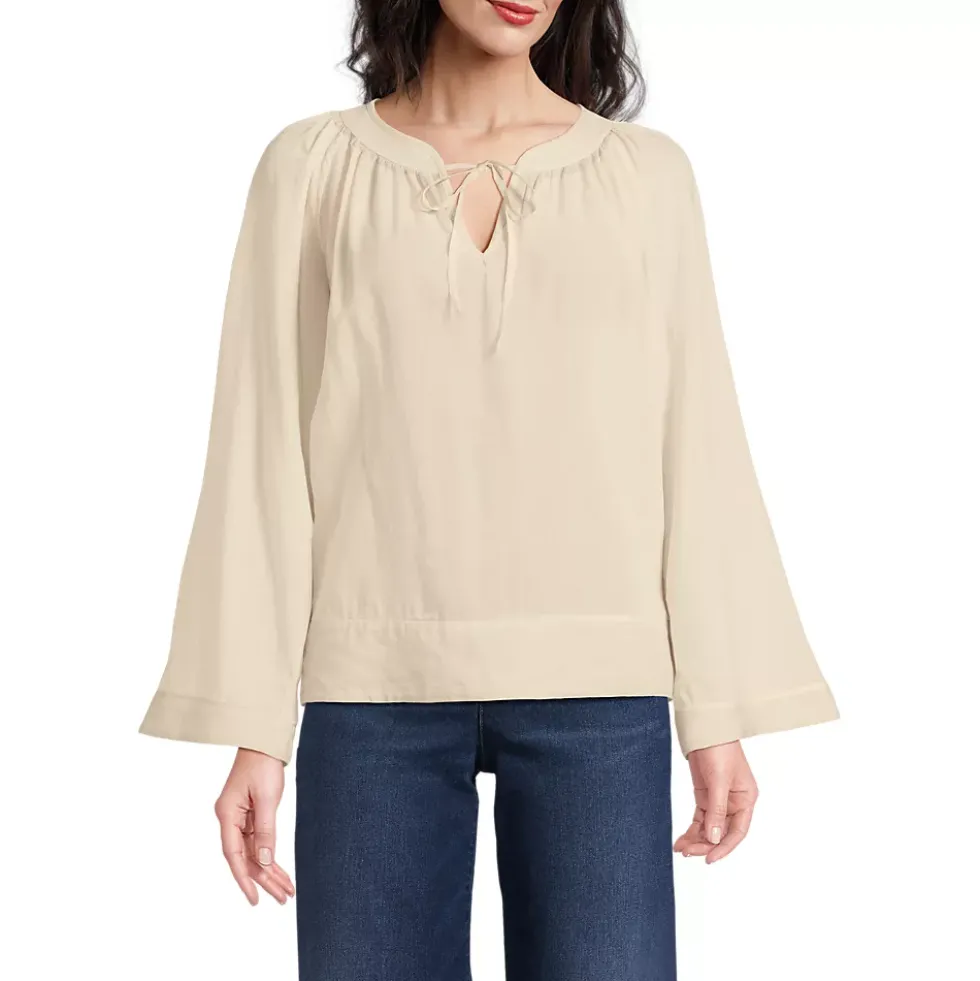 Women's Voile Tie Neck Poet Blouse
