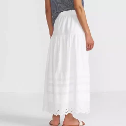 Women's Voile Tiered Eyelet Maxi Skirt
