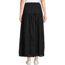 Women's Voile Tiered Eyelet Maxi Skirt