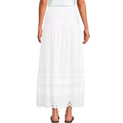 Women's Voile Tiered Eyelet Maxi Skirt