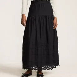 Women's Voile Tiered Eyelet Maxi Skirt