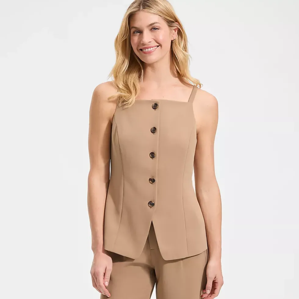 Women's Washable Suiting Button Front Vest