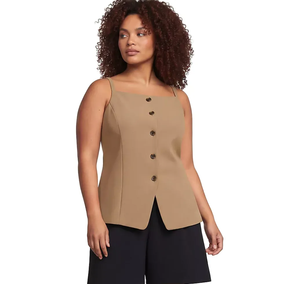 Women's Washable Suiting Button Front Vest