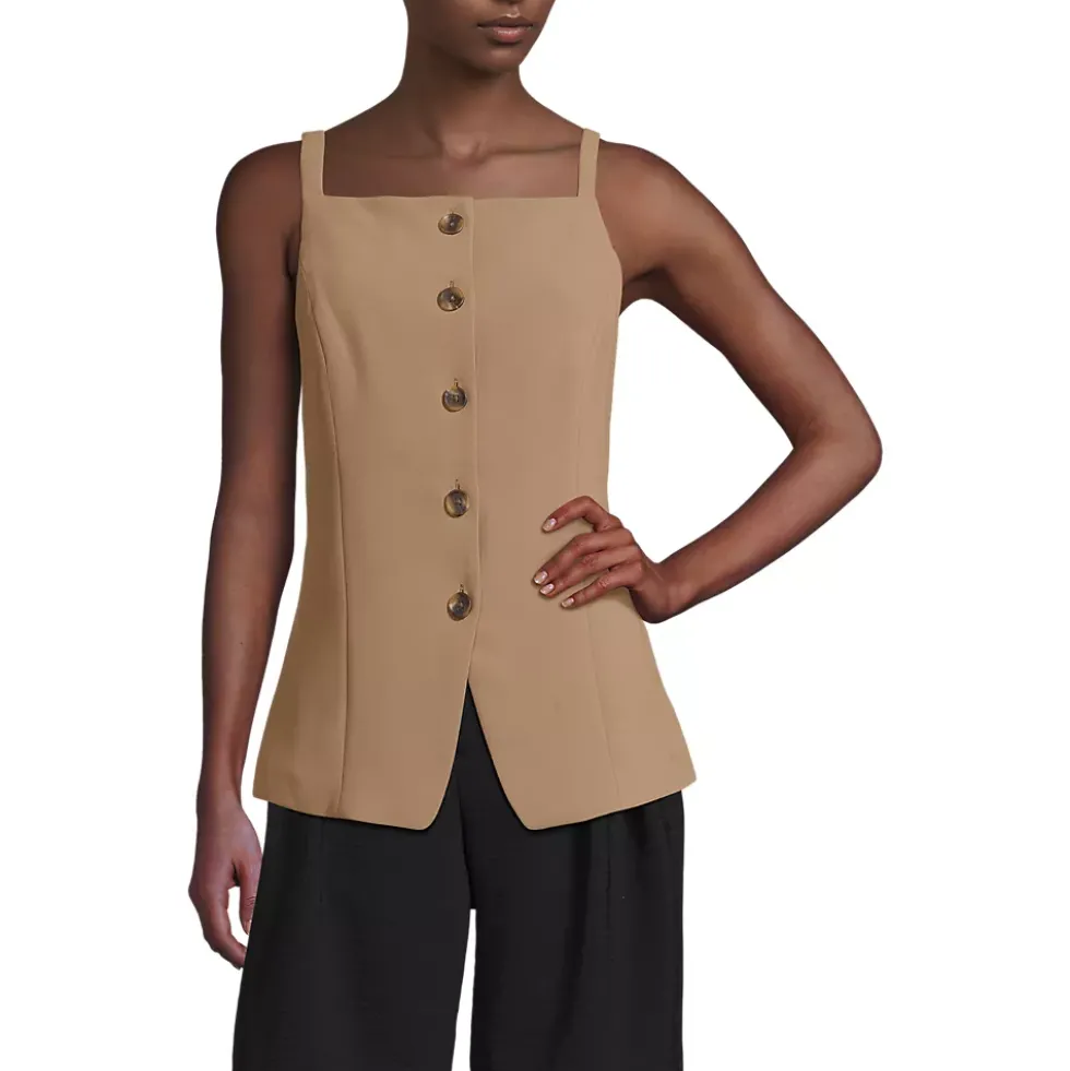 Women's Washable Suiting Button Front Vest