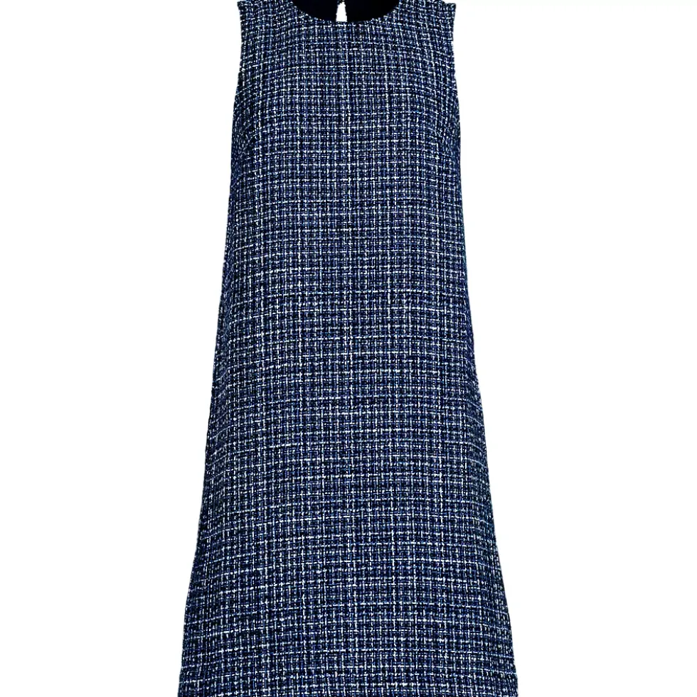 Women's Washable Tweed Sleeveless Above the Knee Dress