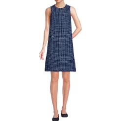Women's Washable Tweed Sleeveless Above the Knee Dress