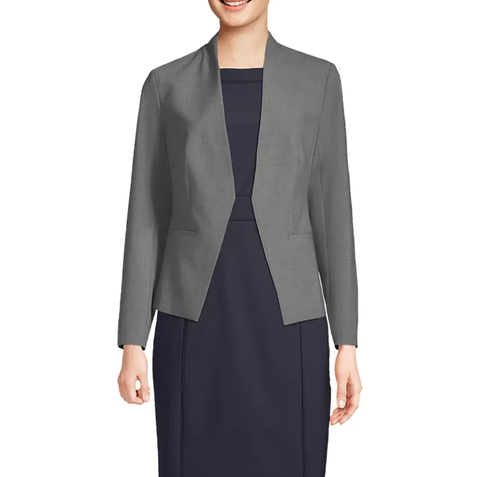Women's Washable Wool Collarless Blazer