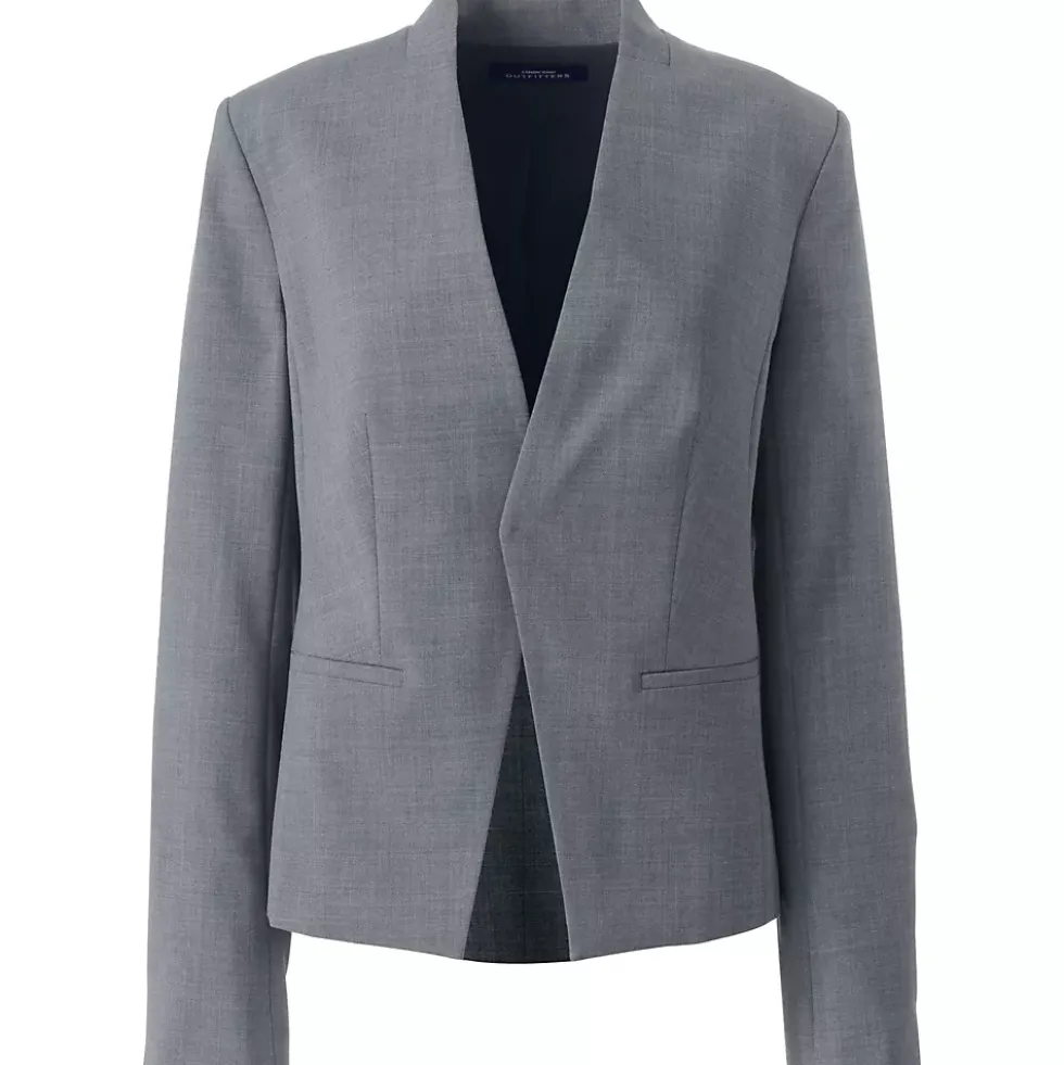 Women's Washable Wool Collarless Blazer