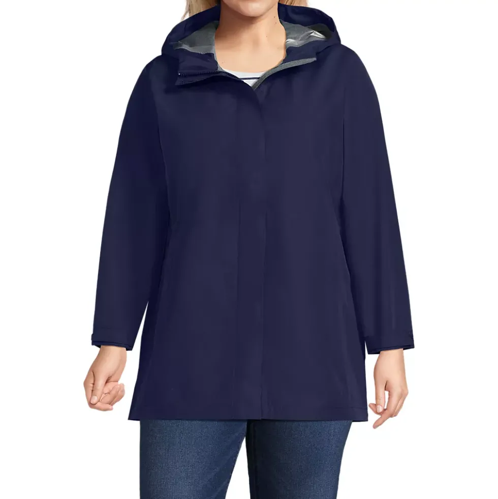 Women's Waterproof Hooded Packable Rain Jacket