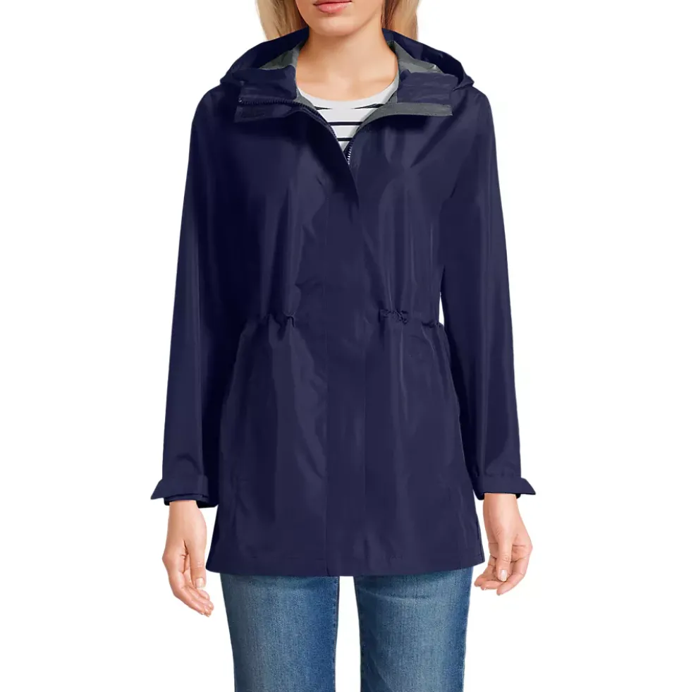 Women's Waterproof Hooded Packable Rain Jacket