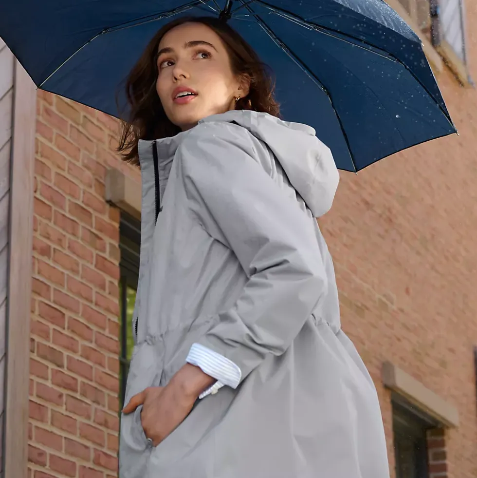 Women's Waterproof Hooded Packable Rain Jacket