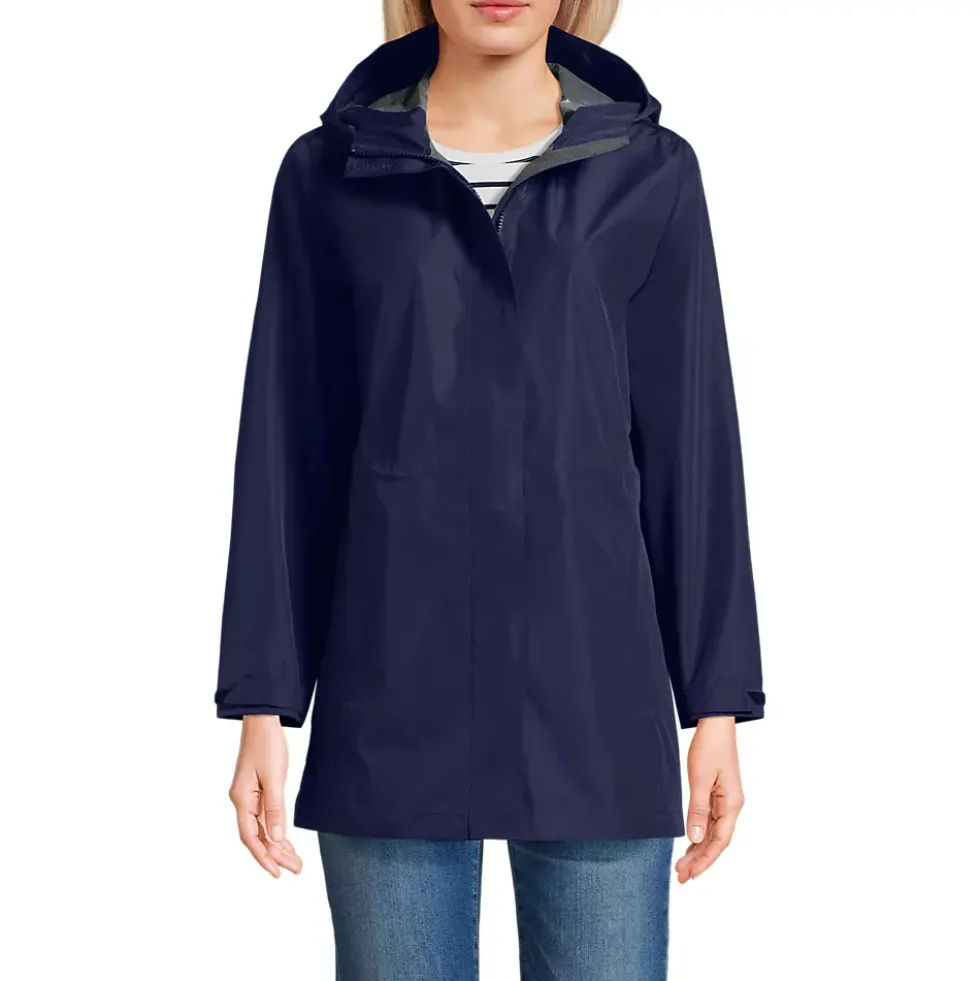 Women's Waterproof Hooded Packable Rain Jacket