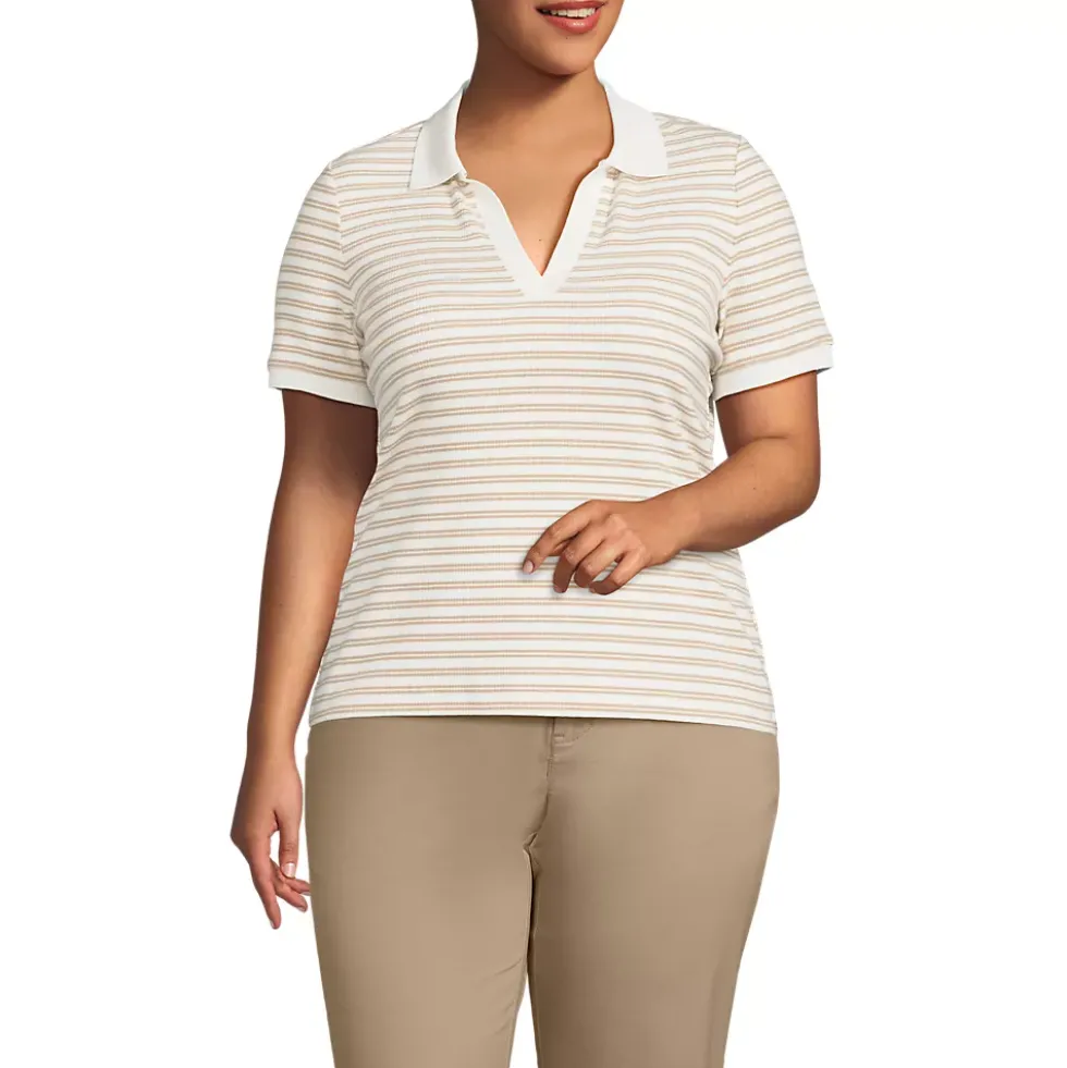 Women's Wide Rib Polo Shirt