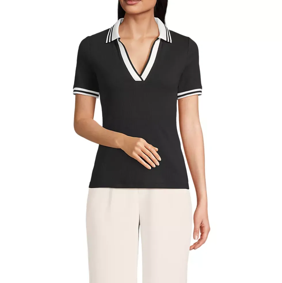 Women's Wide Rib Polo Shirt