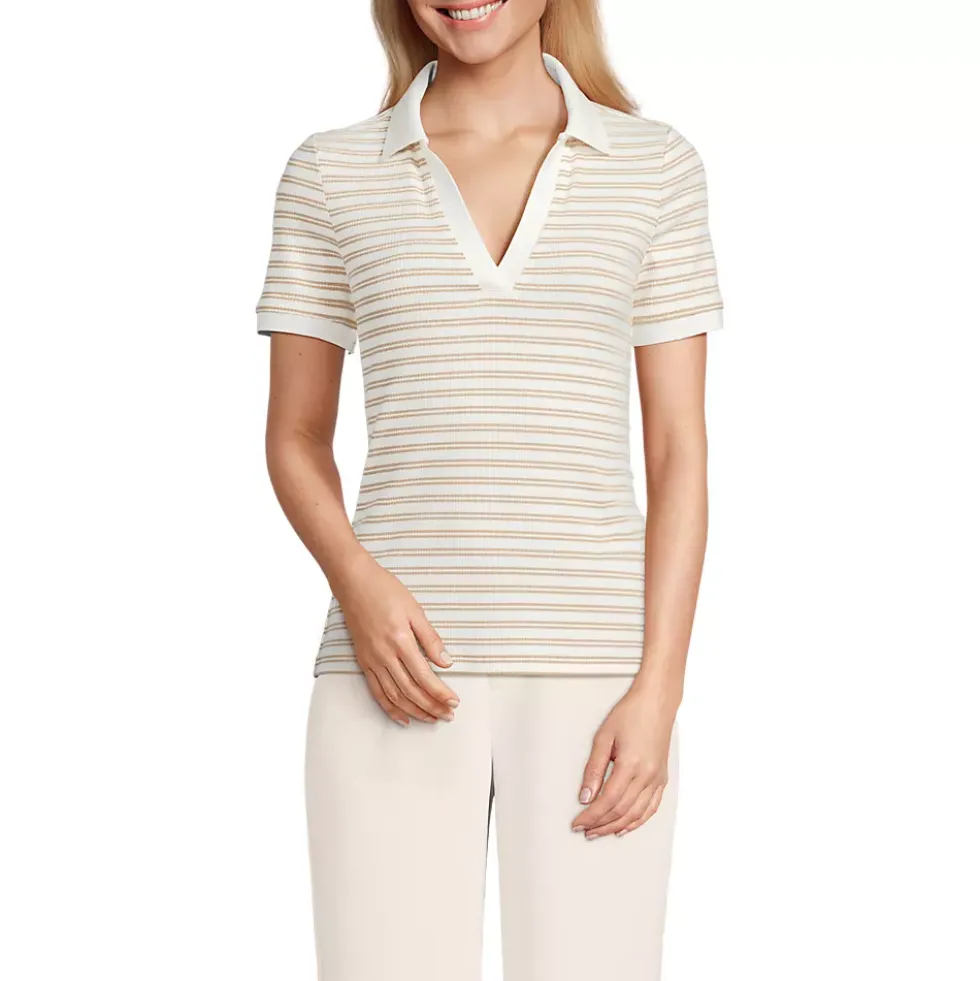Women's Wide Rib Polo Shirt