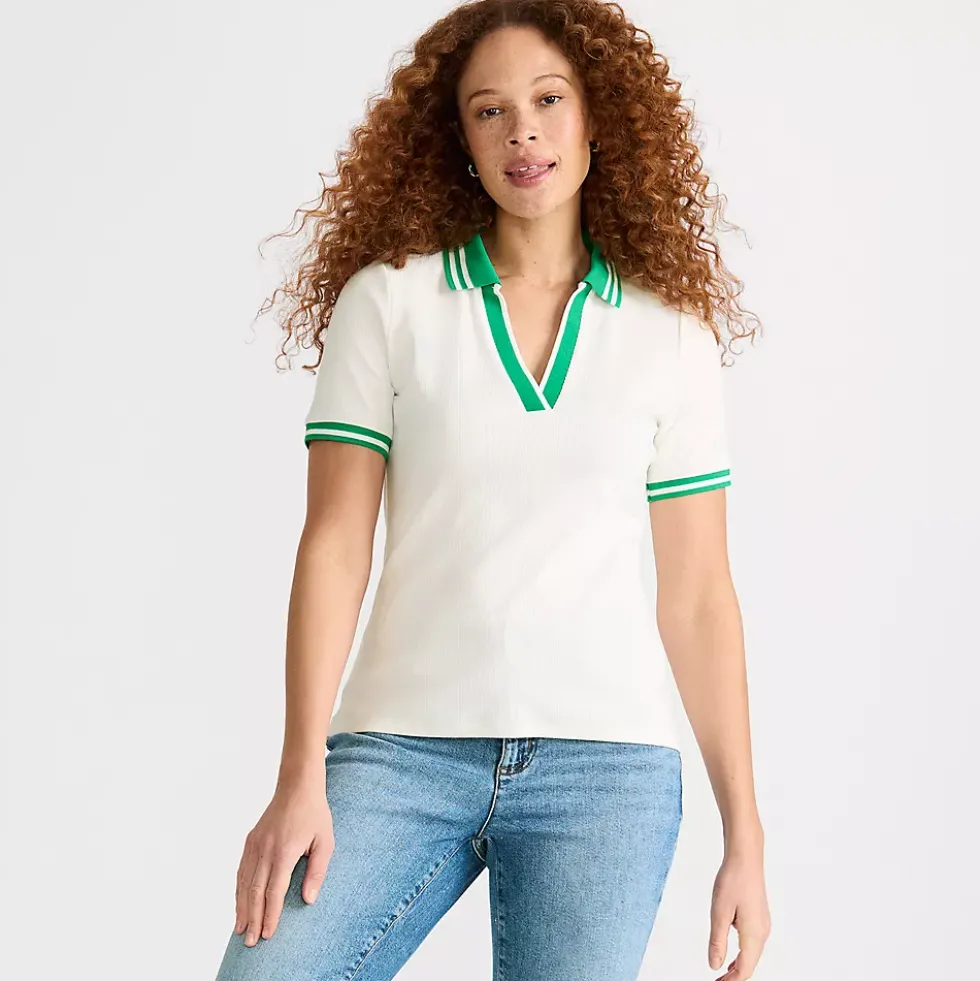 Women's Wide Rib Polo Shirt