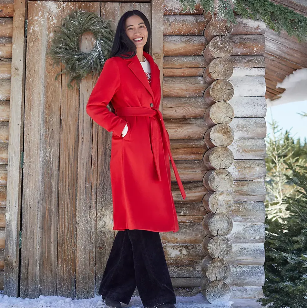 Women's Wool Wrap Long Coat