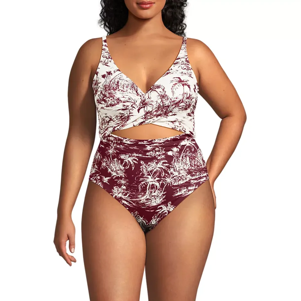 Women's Wrap Monokini High Leg One Piece Swimsuit