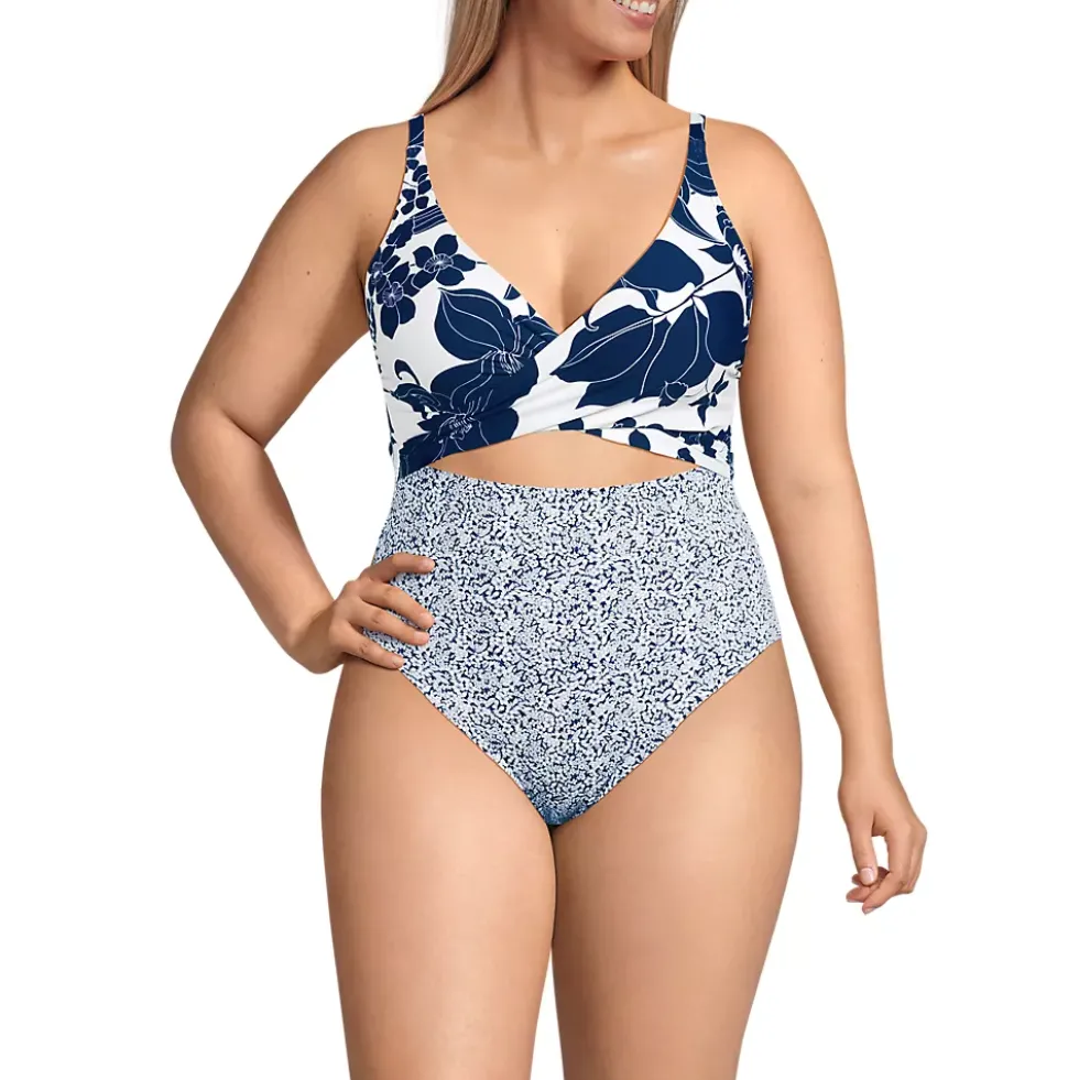 Women's Wrap Monokini High Leg One Piece Swimsuit