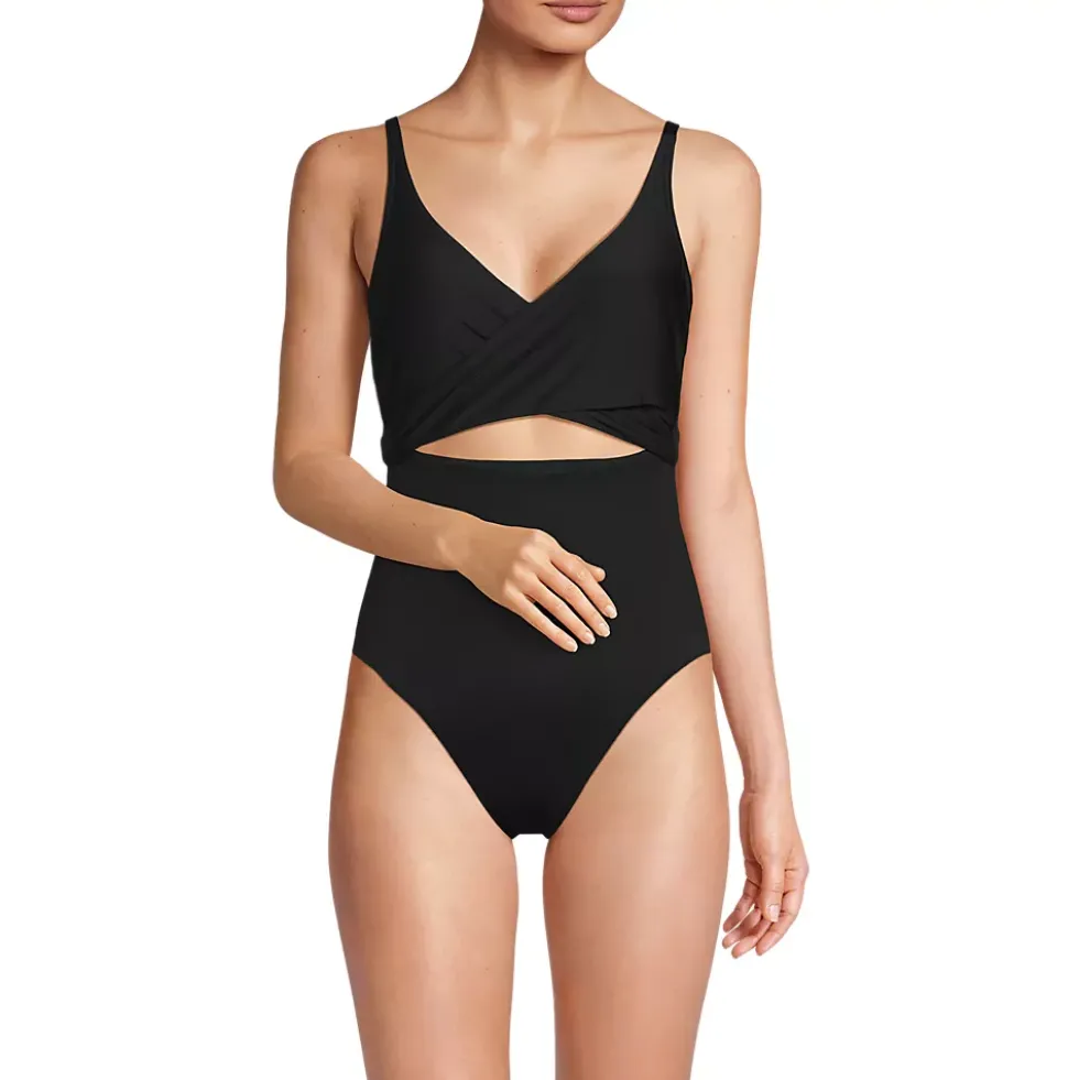 Women's Wrap Monokini High Leg One Piece Swimsuit