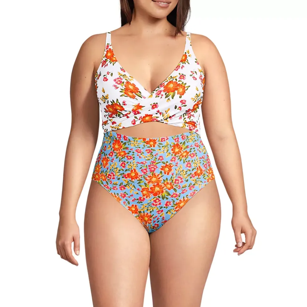 Women's Wrap Monokini High Leg One Piece Swimsuit