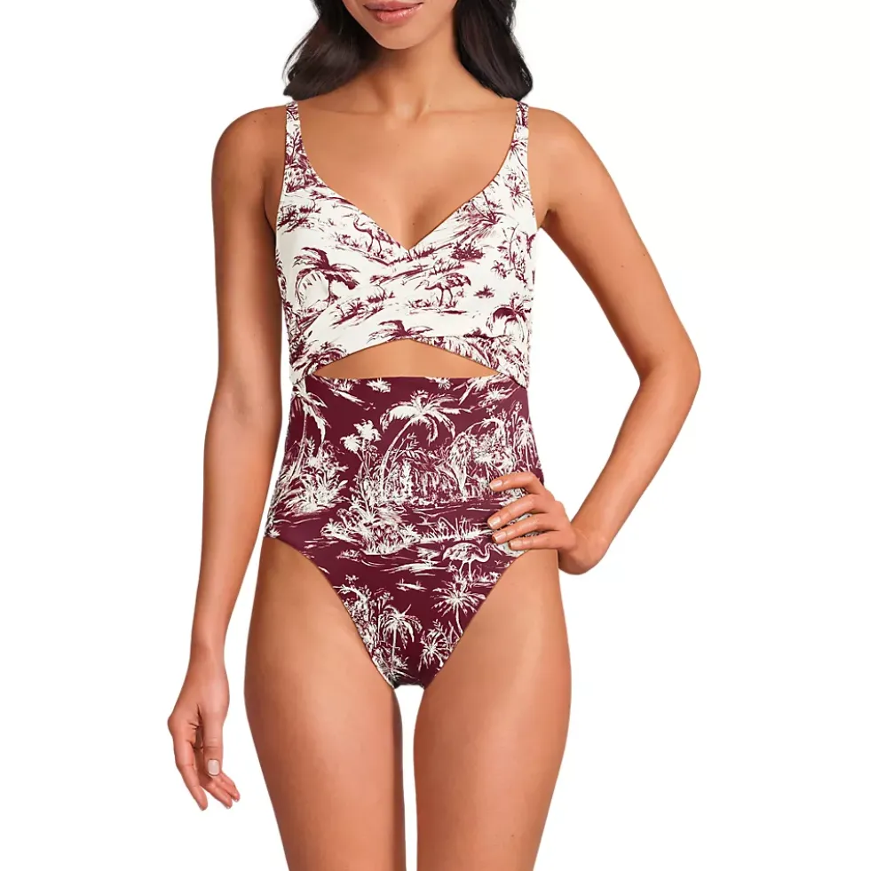 Women's Wrap Monokini High Leg One Piece Swimsuit