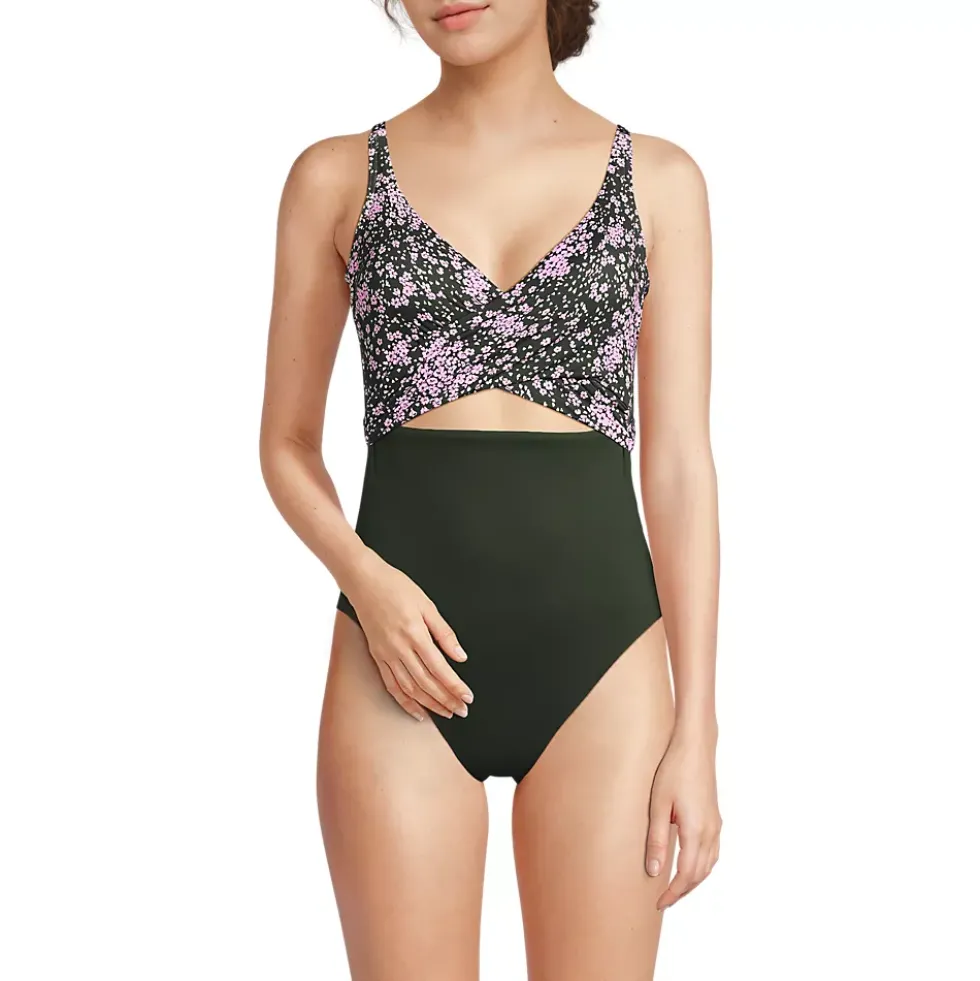 Women's Wrap Monokini High Leg One Piece Swimsuit