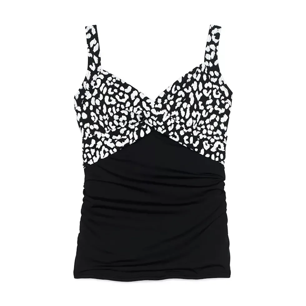 Women's Wrap Underwire Tankini Top Swimsuit Print