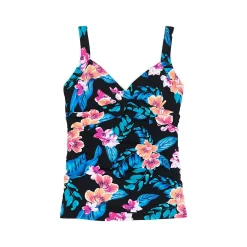 Women's Wrap Underwire Tankini Top Swimsuit Print