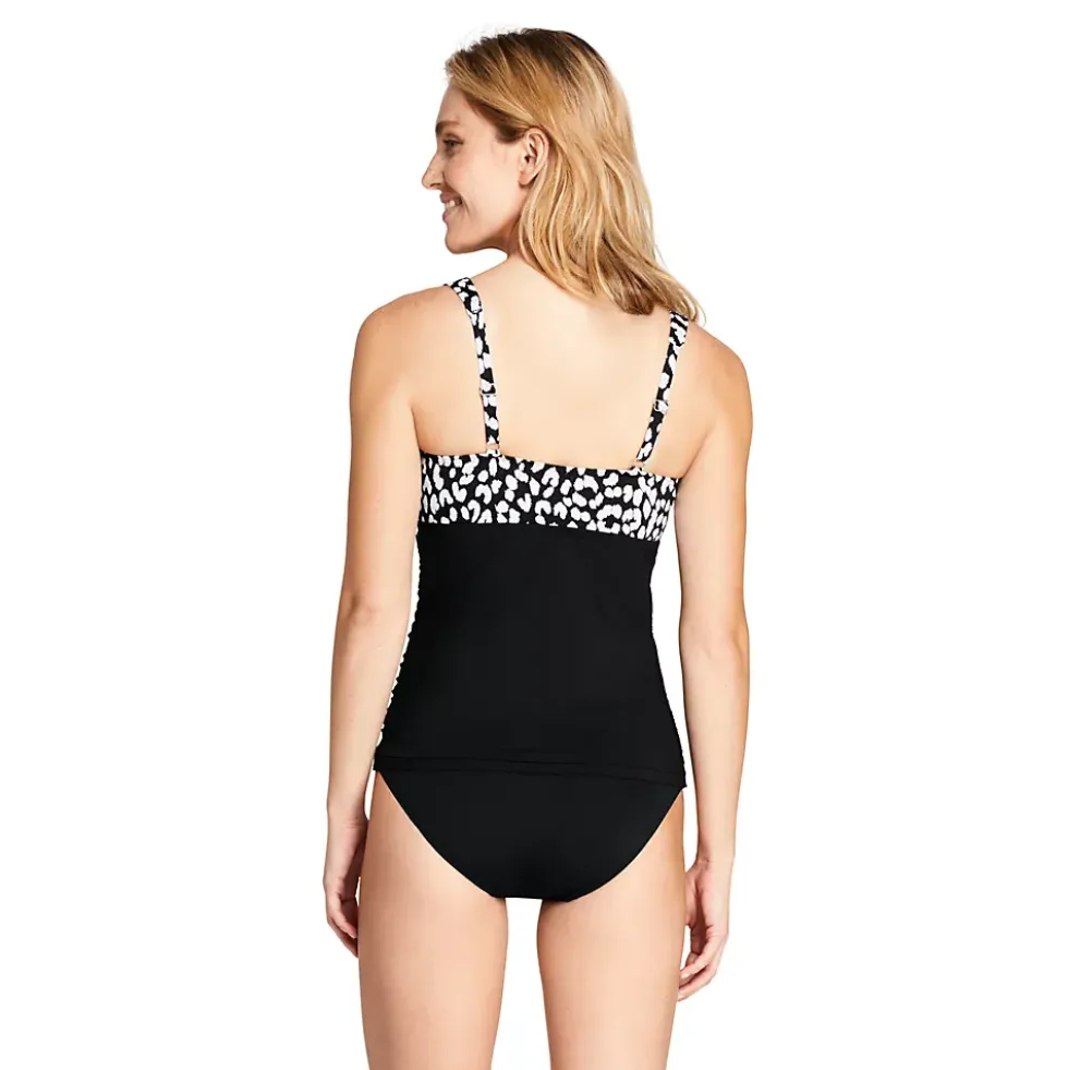 Women's Wrap Underwire Tankini Top Swimsuit Print